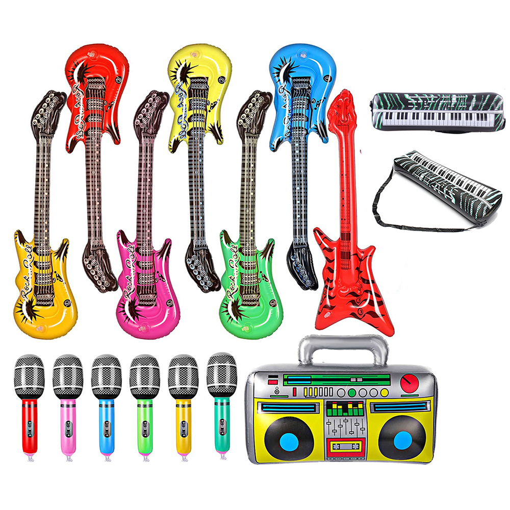 Musical Instrument You Blow Into - Opblaasbare instrumenten speelgoedset inclusief opblaasbare gitaar