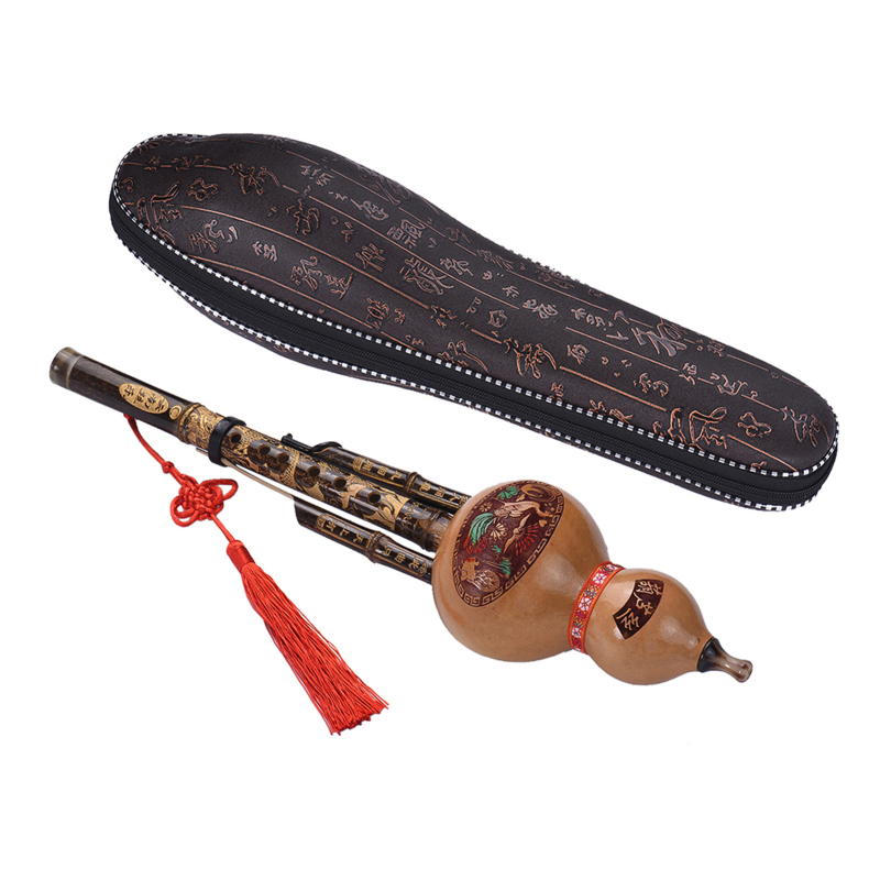 Musical Instrument Lute - Chinese Handgemaakte Zwarte Bamboe Hulusi Kalebas