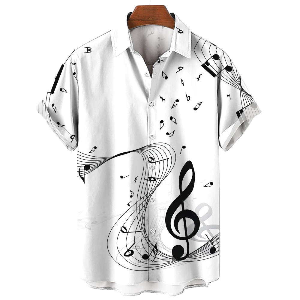 Musical Instrument Symbols - Nieuw Heren Overhemd 2026 Zomermode Hawaiiaans