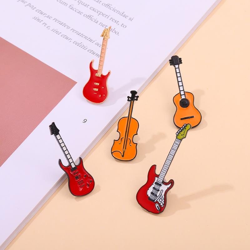 Musical Instrument Symbols - Pins Custom Basgitaar Broches Muziekinstrument Revers