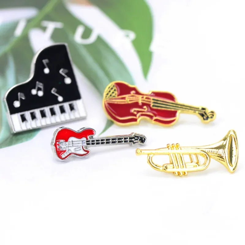 Musical Instrument Symbols - Retro Creatieve Gitaar Viool Piano Emaille