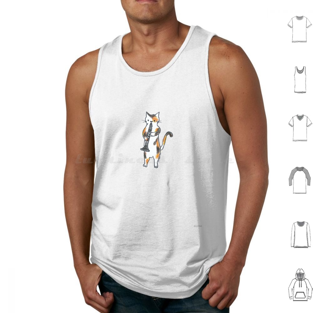 Musical Instrument Reed - Meowtet: Clar Tanktops Vest Mouwloos Kat