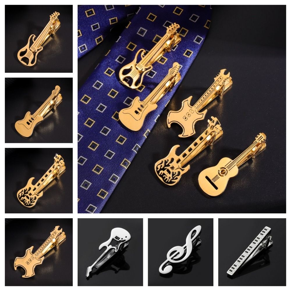 Musical Instrument Symbols - Mode G-sleutel Gitaar Dasspeld Instrument Titanium