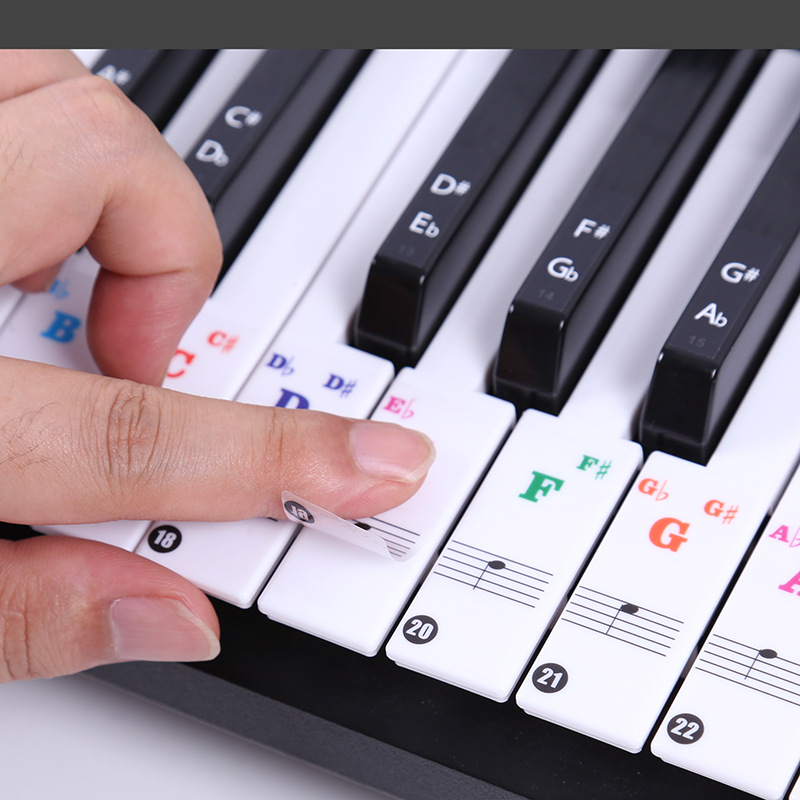 Musical Instrument Symbols - Transparante pianotoetsenbordstickers 49/54/61/88 toetsen afneembare muzieksticker