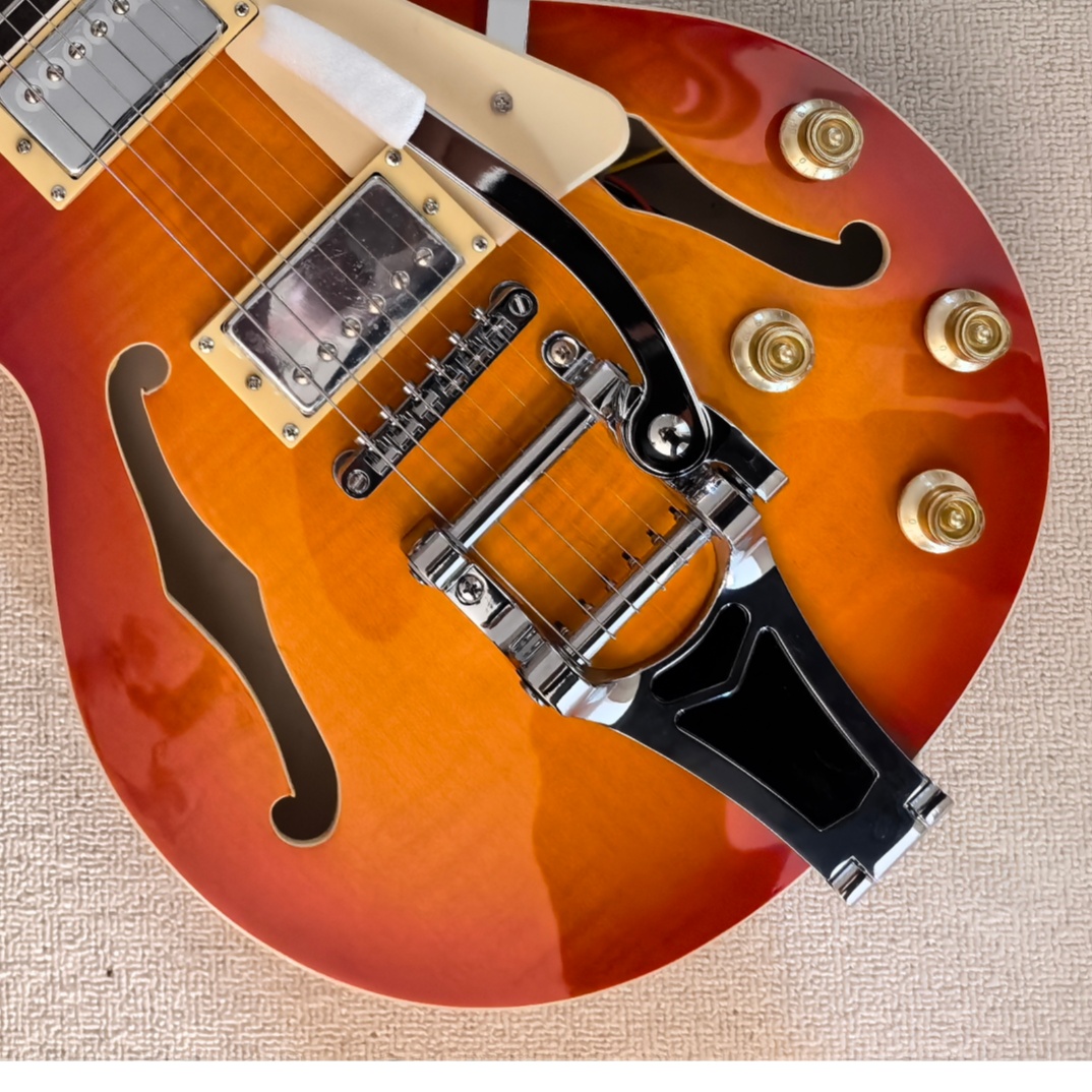 Dobro Resonator Guitar - Gerookte afwerking semi-hollow elektrische gitaar met