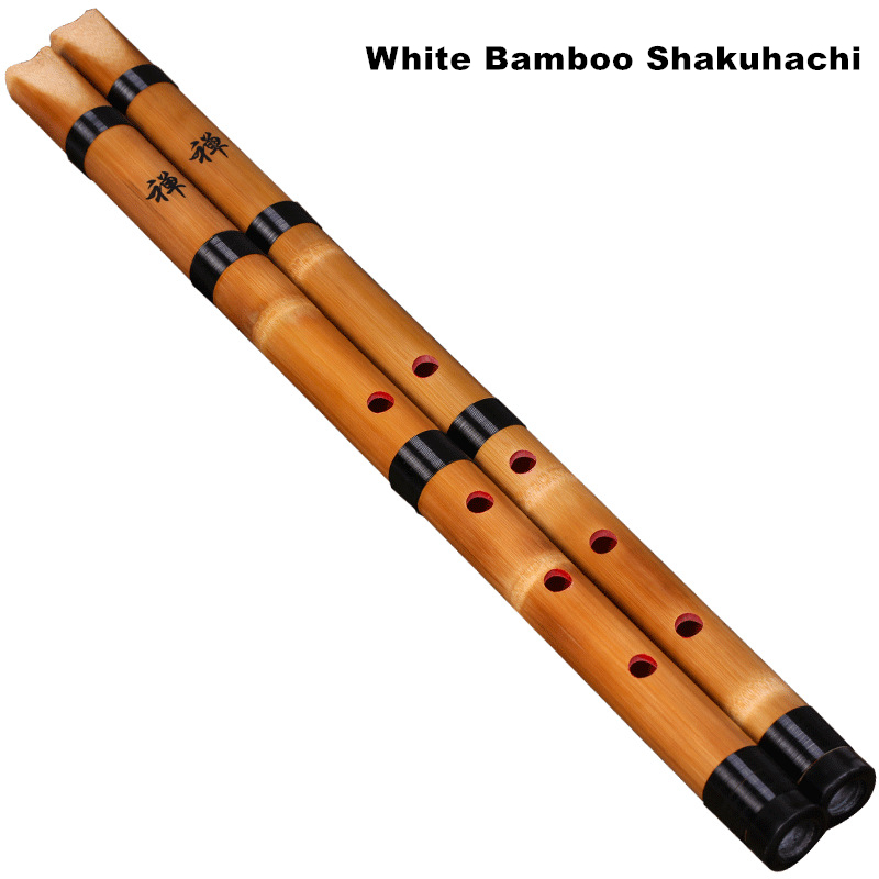 Musical Instrument Lute - Handgemaakte natuurlijke witte bamboe Shakuhachi Chiba