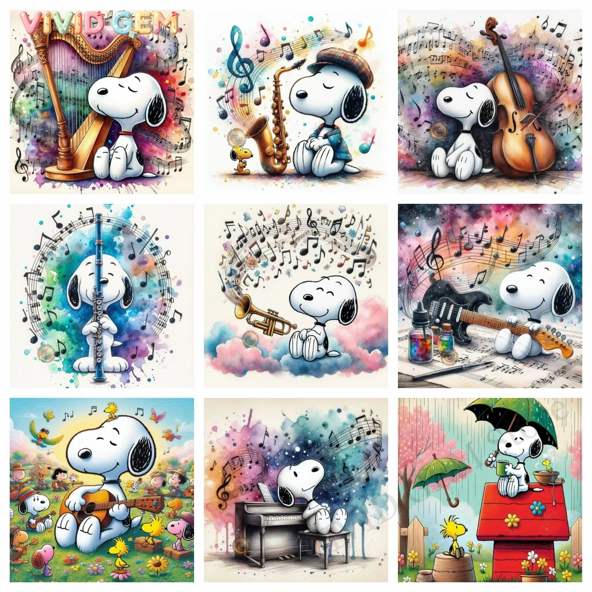 Musical Instrument Painting - VIVID GEM 2026 Nieuwe Cartoon Comics