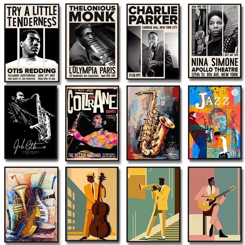 Musical Instrument Painting - Jazz Muziek Saxofoon Gitaar Cello John