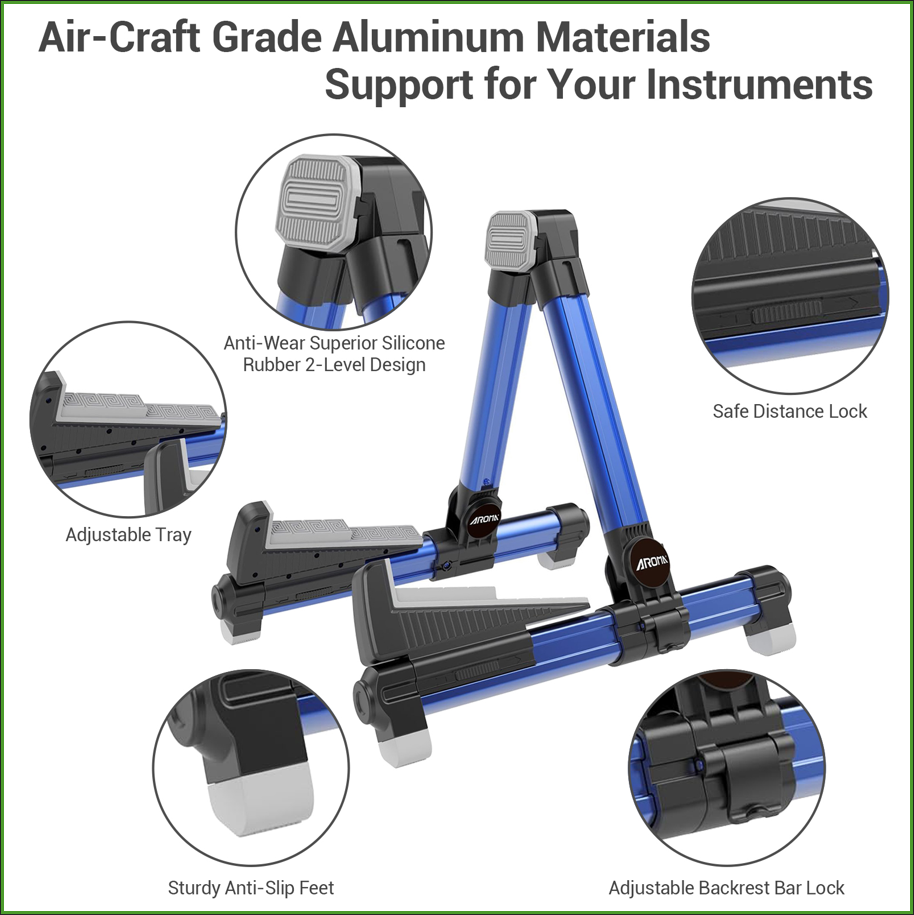 Opvouwbare aluminium gitaarsta - Musical Instrument Art recensie en prijs