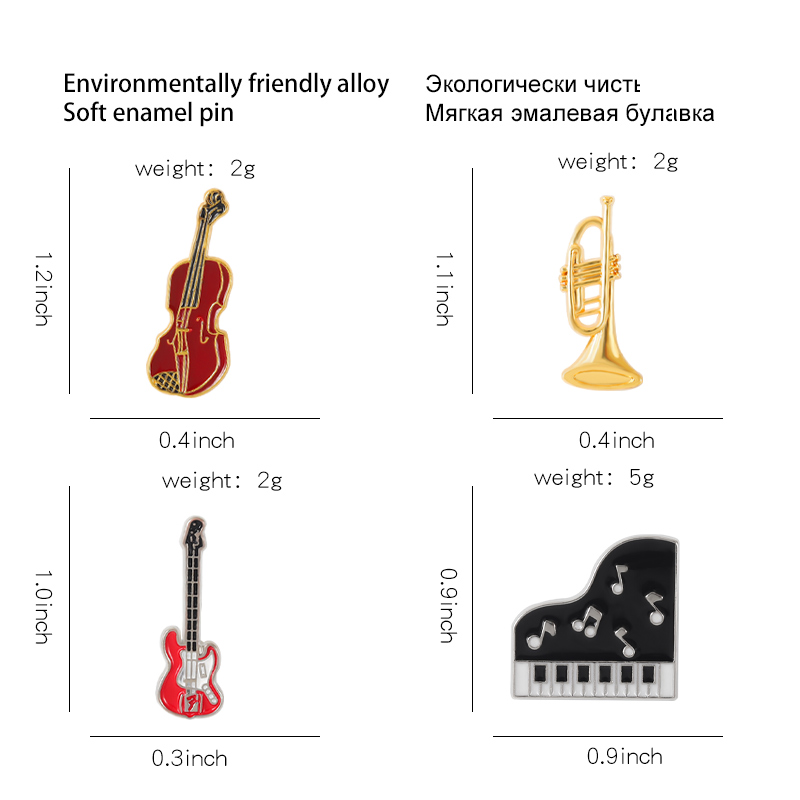 Concert Emaille Pin Piano Vioo - Musical Instrument Symbols recensie en prijs