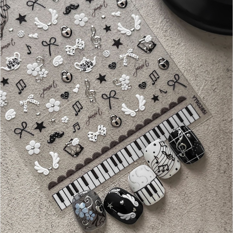 Zwart Wit Piano Note Nagelstic - Musical Instrument Painting recensie en prijs