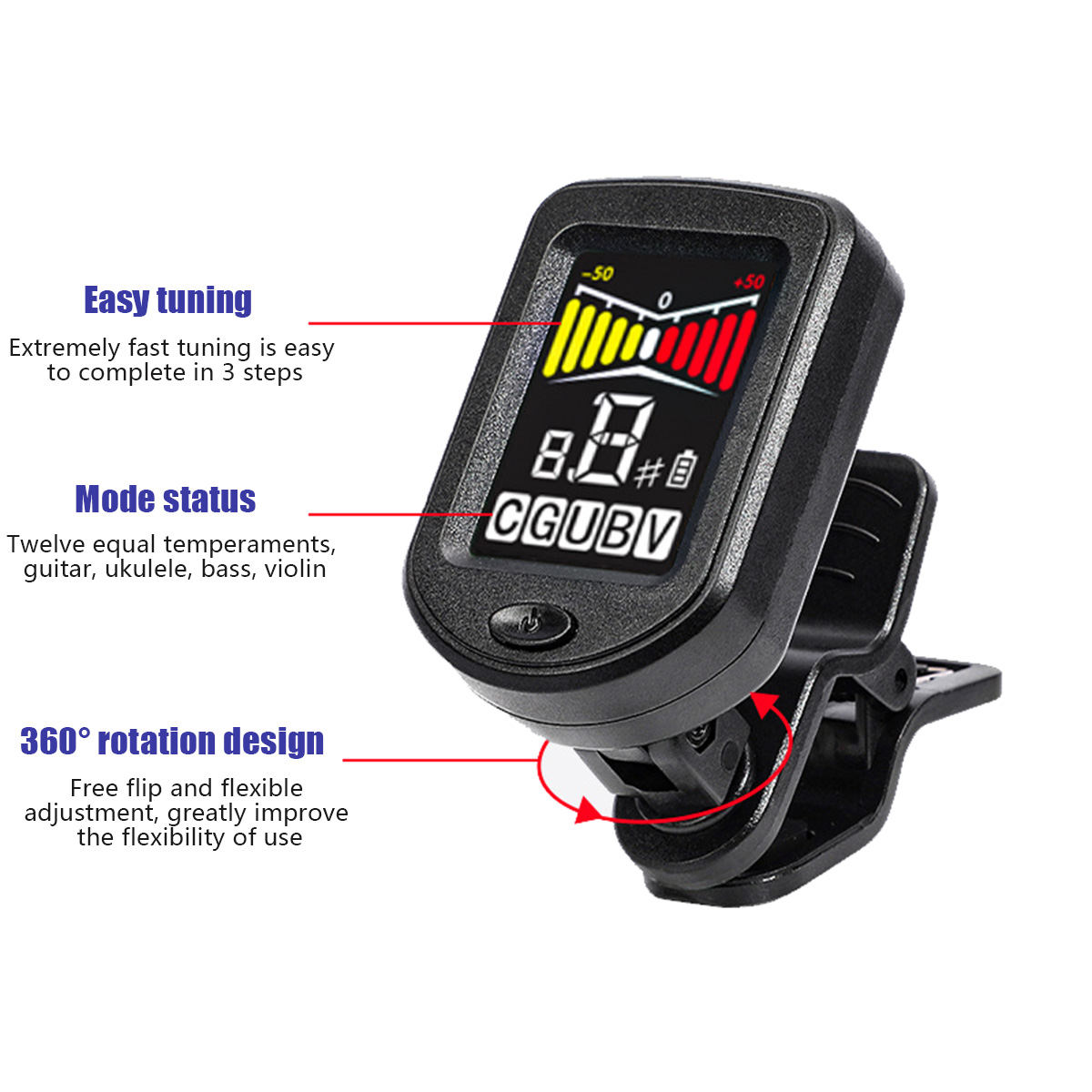 Clip-On gitaartuner met normaa - Musical Instrument Art recensie en prijs
